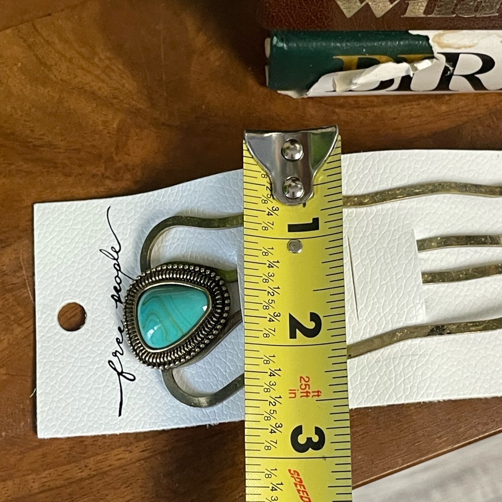 NWT Free People Gold Metal + Turquoise Western Bohemian Large Hair Clip Pin - Picture 11 of 11